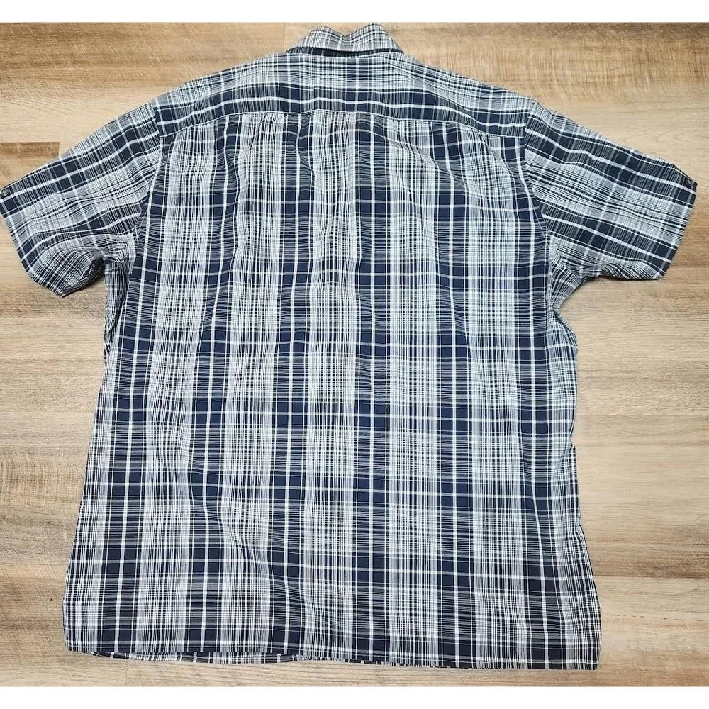 Banana Republic Men's Navy/Grey/White SS Shirt Size Large Western